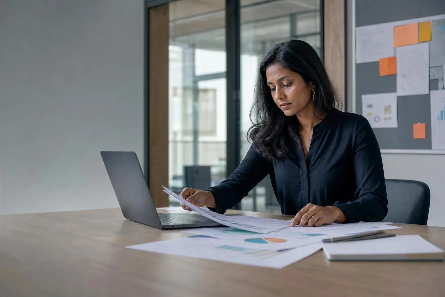 Strategy analyst reviewing evidence for a recommendation