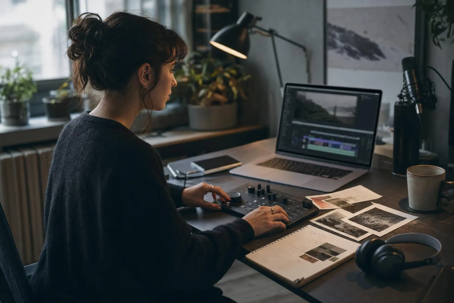 Video editing timeline open in a creator workspace